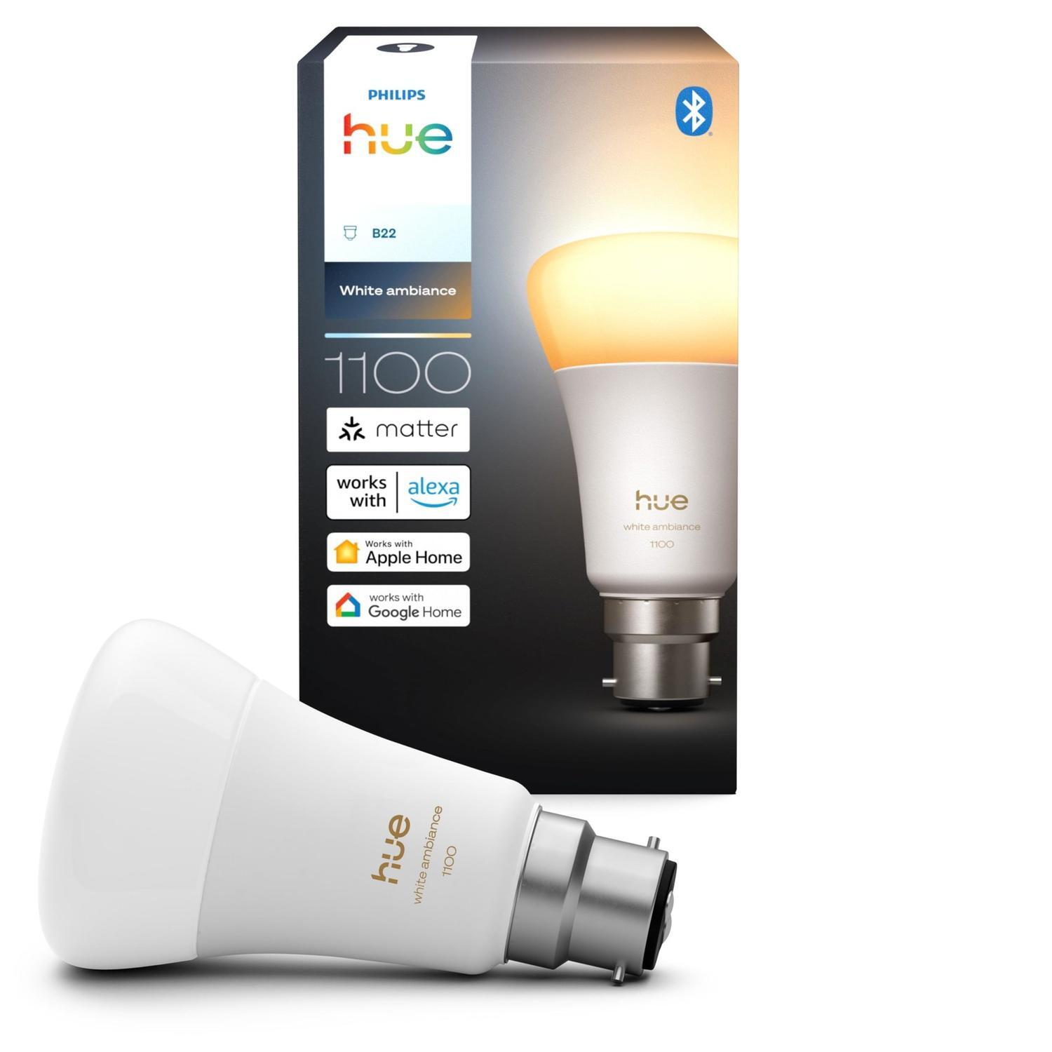Philips Hue White Ambiance 1100lm Bayonet Bulb 1 Pack