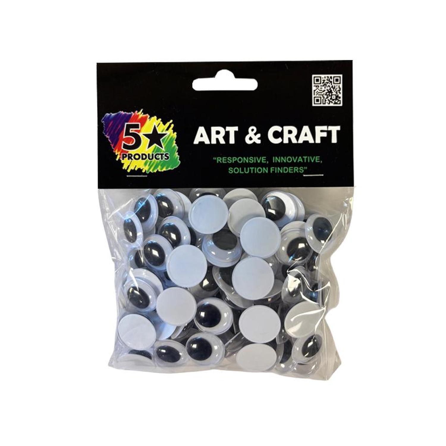 Moving Eyes 15mm 100 pieces Black