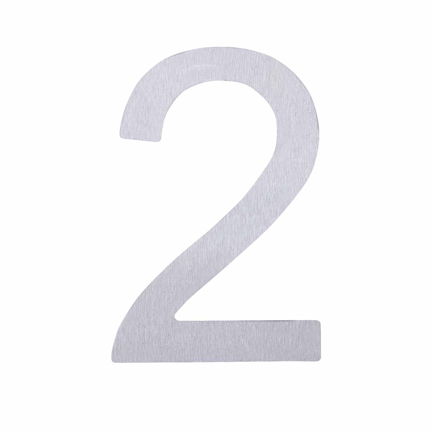 Adhesive Stainless Steel Numeral #2