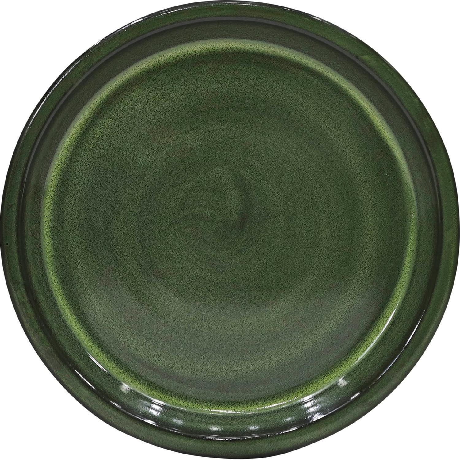 Glazed Round Saucer 22cm Forest Green