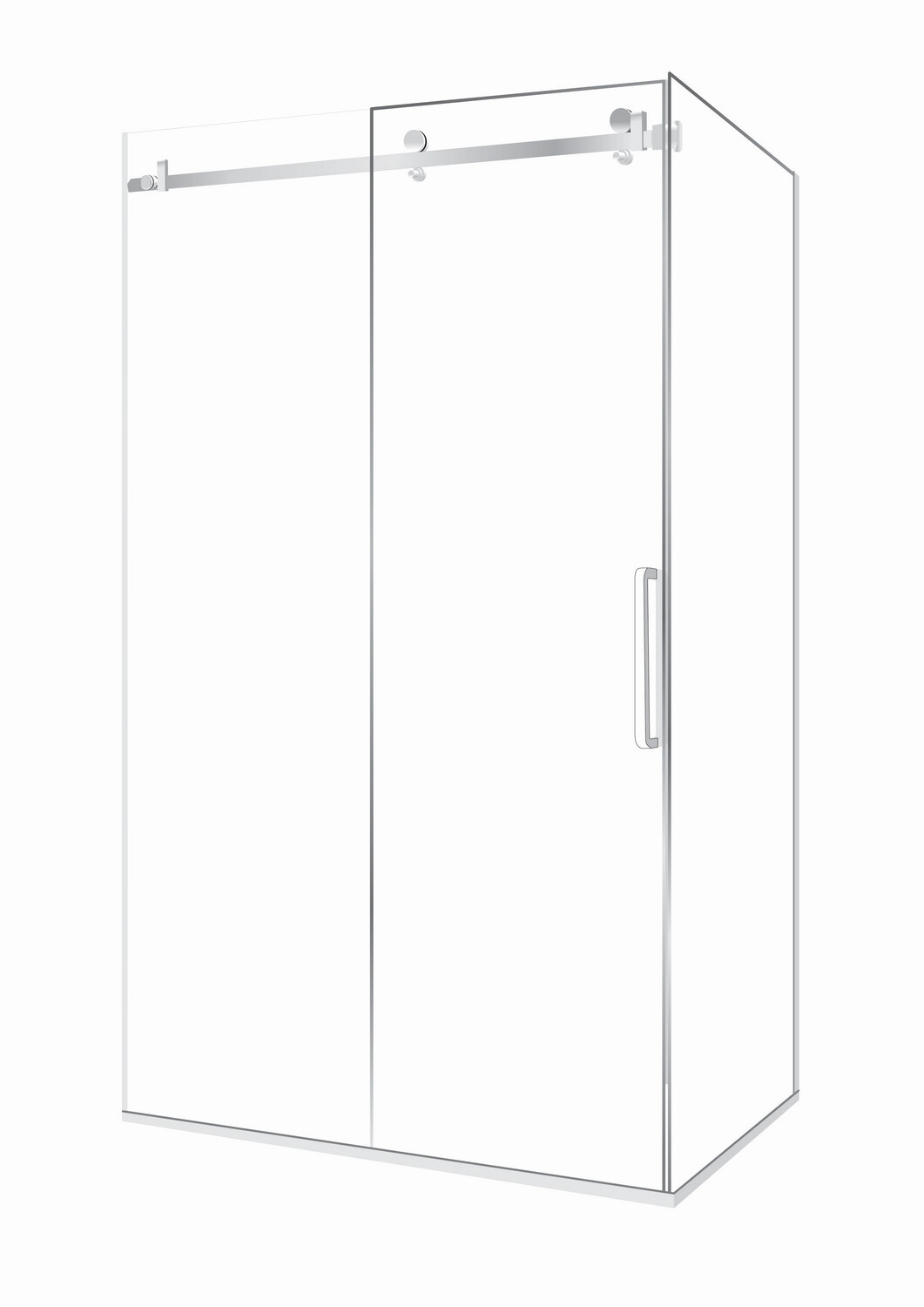 Frameless 2 Sided Sliding Shower Door Set