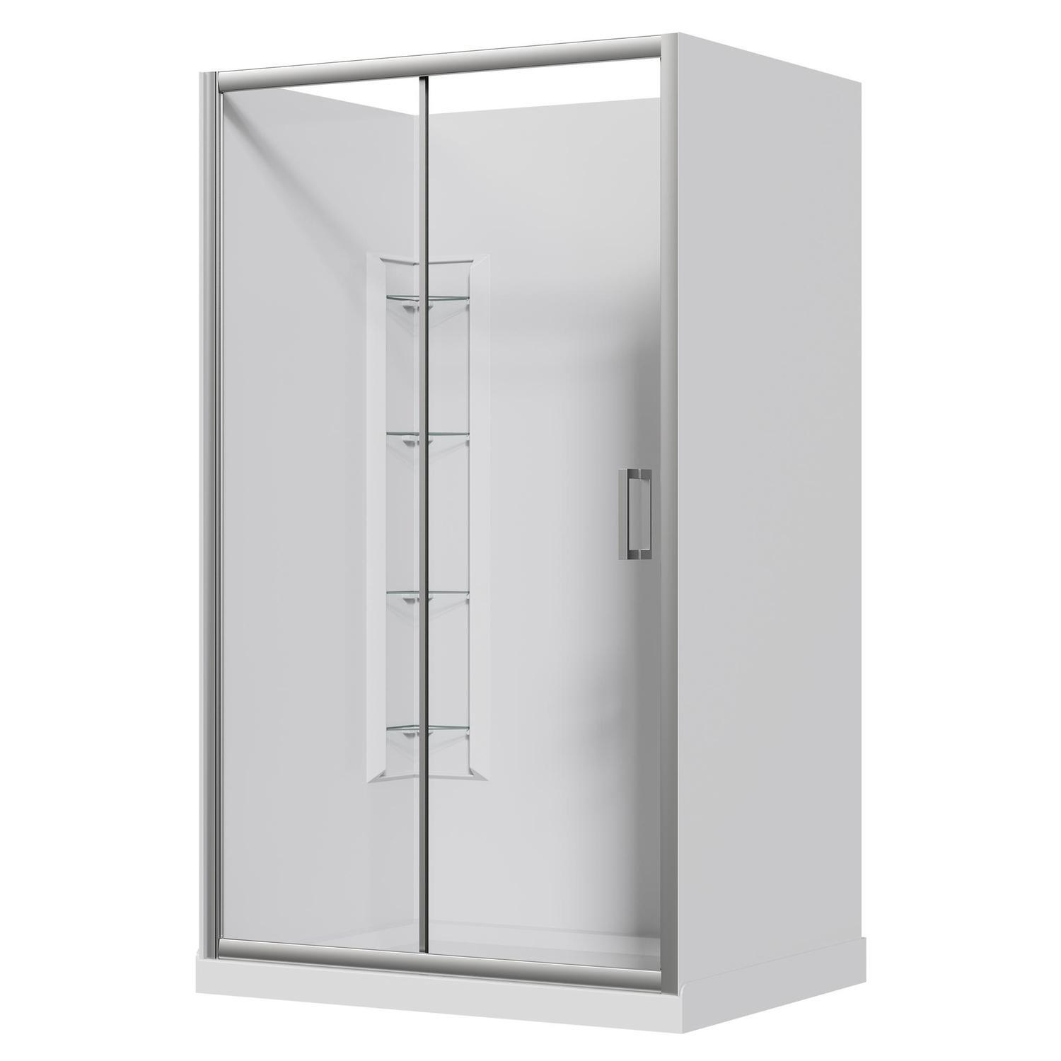 Alcove Corner Mould Acrylic Shower 1200 x 900 x 2015mm Chrome