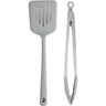 Slotted Turner and Tongs 2 Piece Set 2 Piece Gray