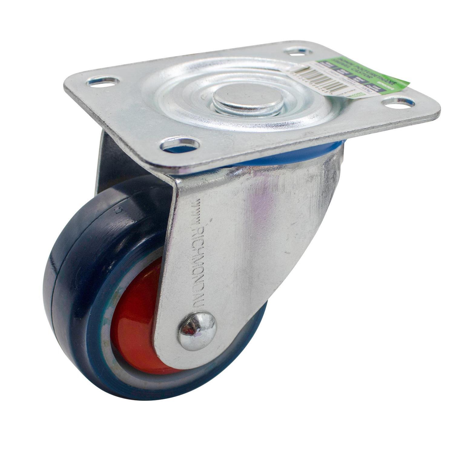 Rubber Swivel Castor 80mm Blue