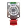Rubber Swivel Castor with Brake 100mm Blue