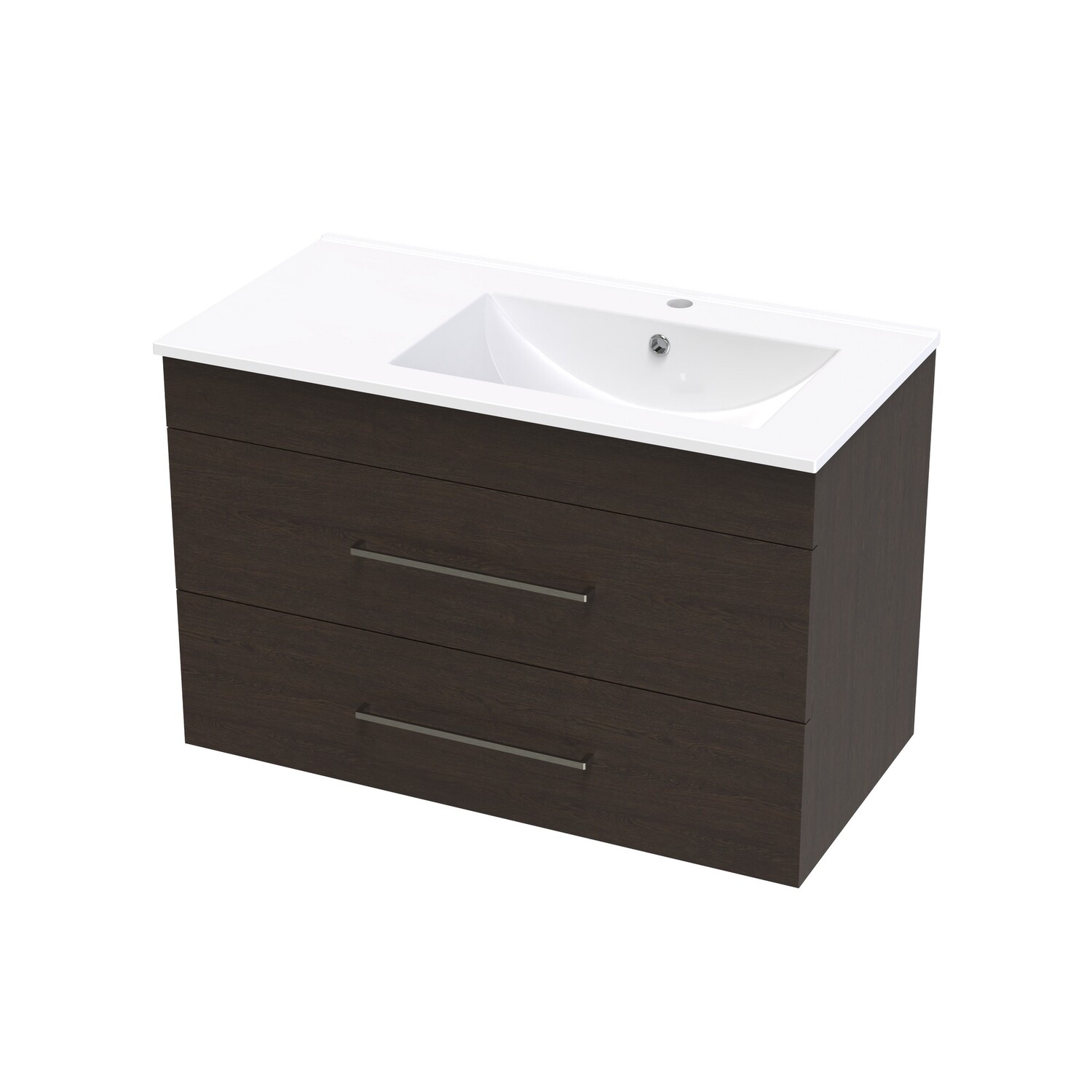 Cashmere Valley 900 Right Hand Bowl Double Drawer Wall Colour