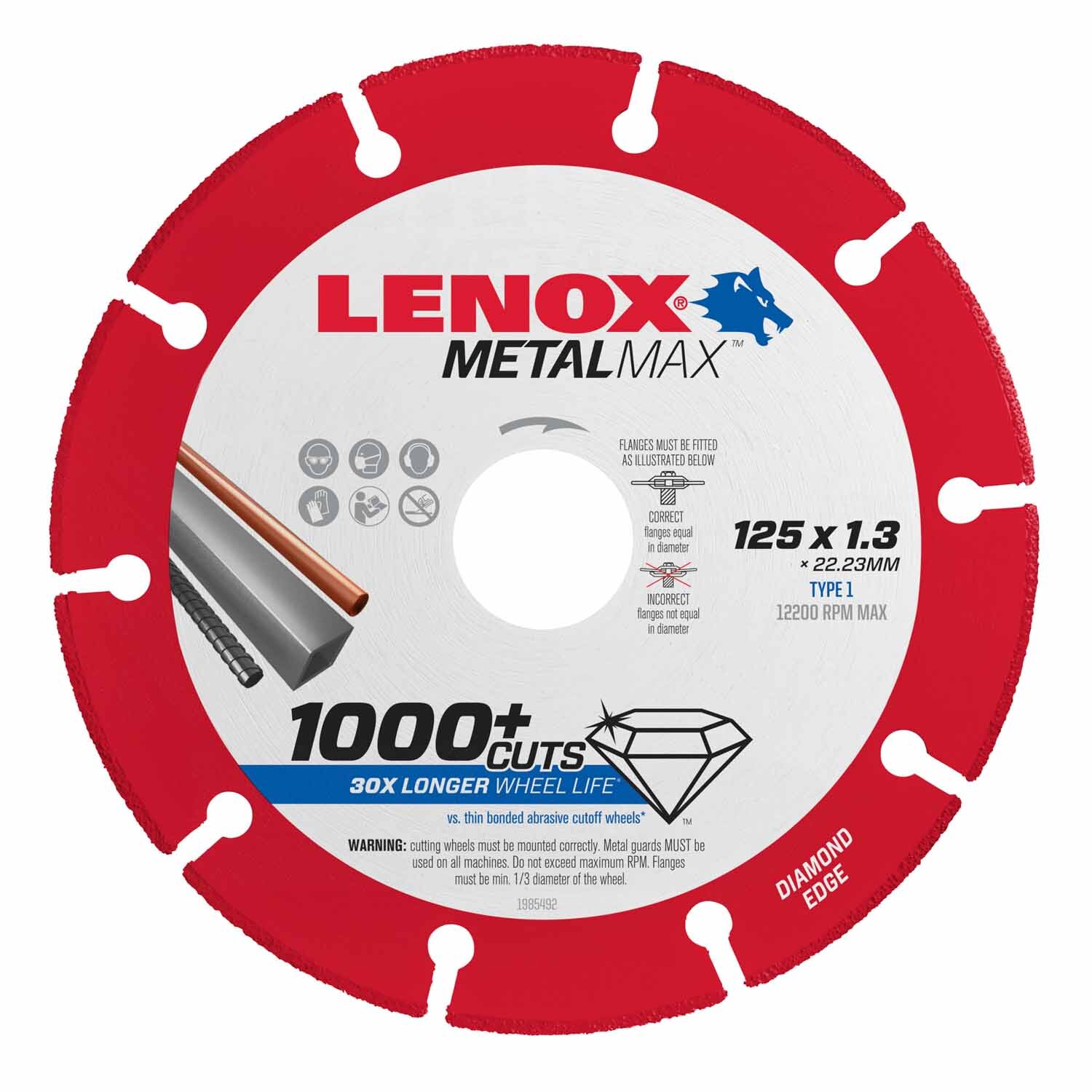 Lenox MetalMAX Cutoff Wheel Dg
