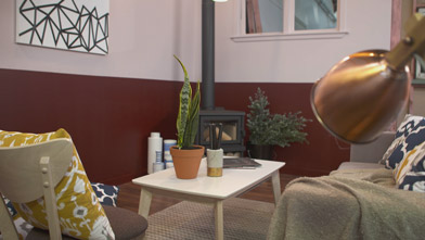 Create an on trend lounge using colour