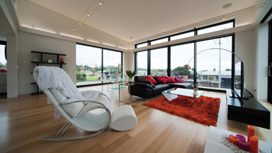 Living room design, lighting and space