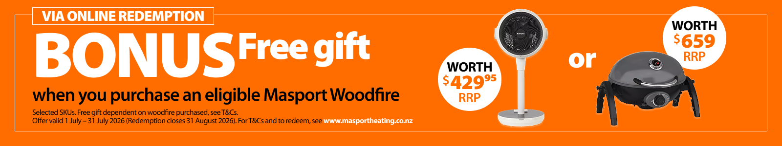 Free gift with every Masport Woodfire