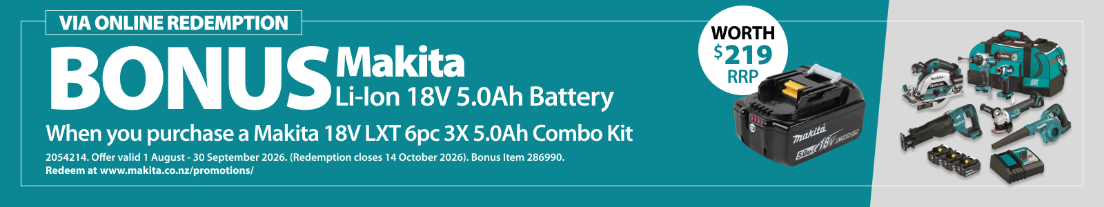 Makita Redemptions Ends 30 September 2026