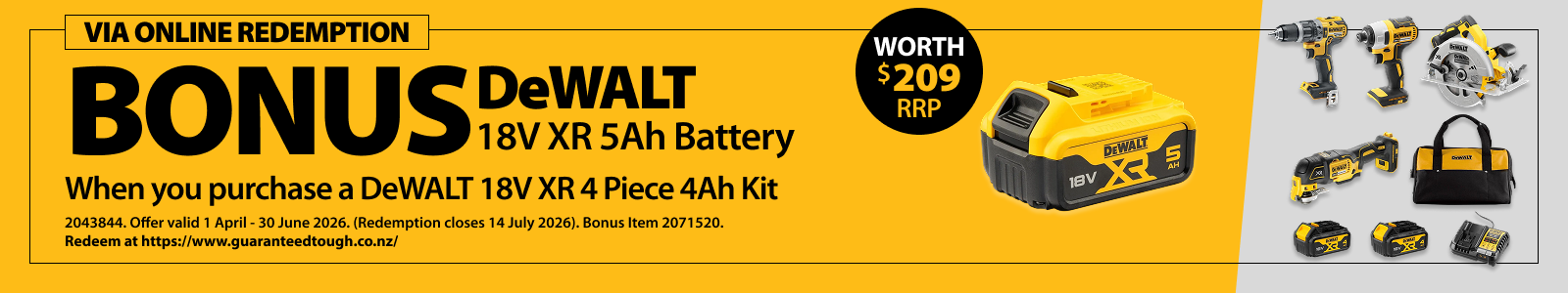 DeWALT Redemptions Ends 30 June 2026