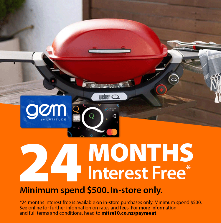 24 months interest free. Minimum spend $500. In-store only. Terms and conditions apply.