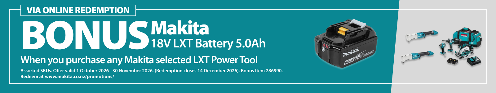 Makita Redemptions Ends 30 November 2026