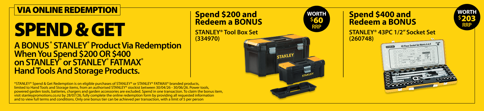 Spend and Get Stanley and Stanley Fatmax Ends 30th June 2026