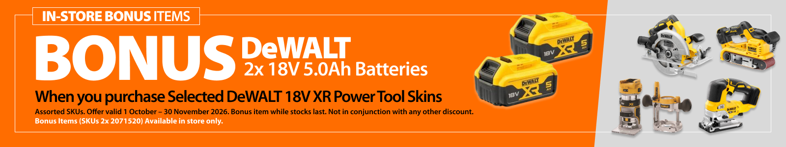 DeWALT instant Bonus Ends 30 November 2026