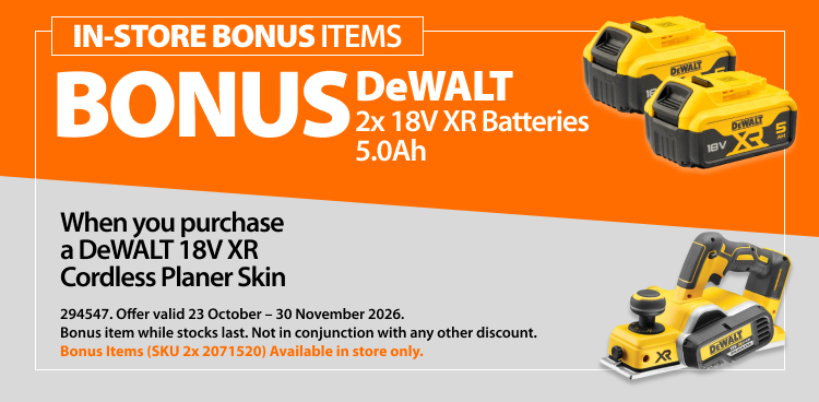 Instore DeWALT Bonus Ends 30 November 2026