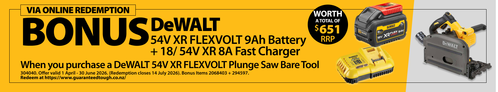 DeWALT Redemptions Ends 30 June 2026