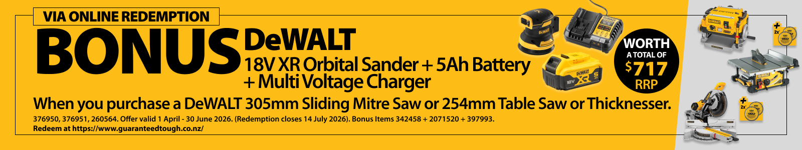 DeWALT Redemptions Ends 30 June 2026