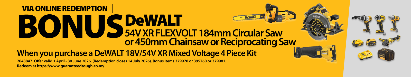 DeWALT Redemptions Ends 30 June 2026