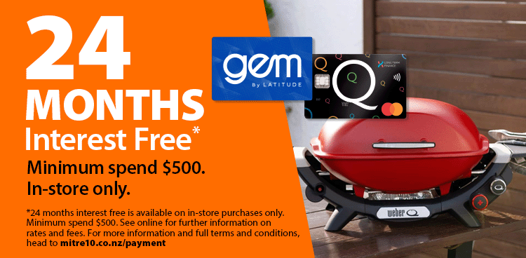 24 months interest free. Minimum spend $500. In-store only. Terms and conditions apply.