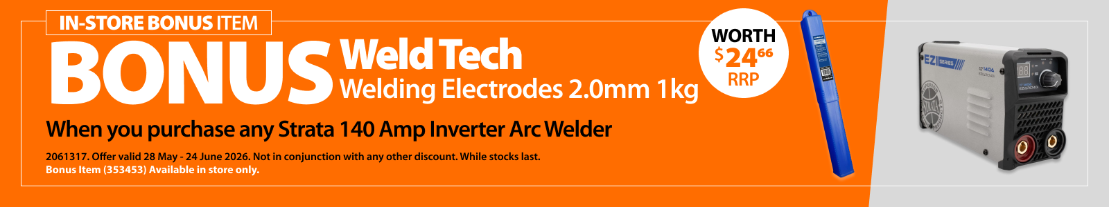 IN-BONUS Weld Tech Welding Electrodes CT1226