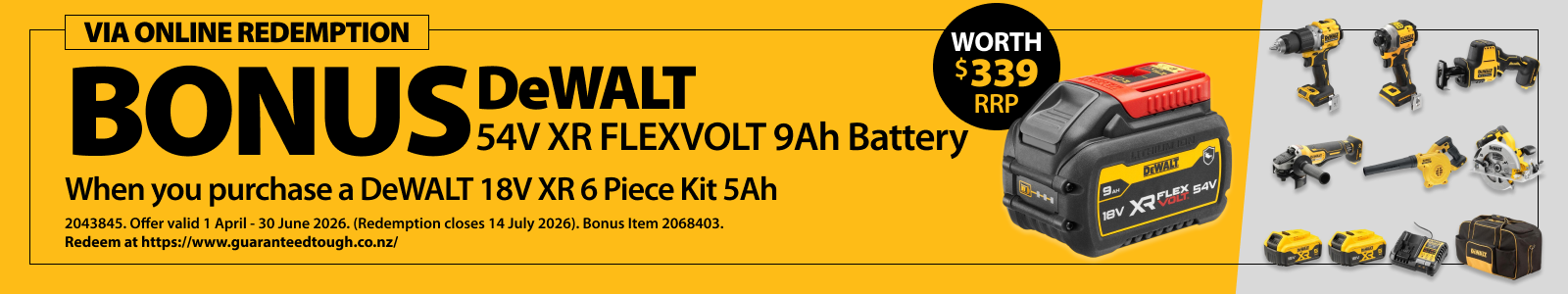 DeWALT Redemptions Ends 30 June 2026