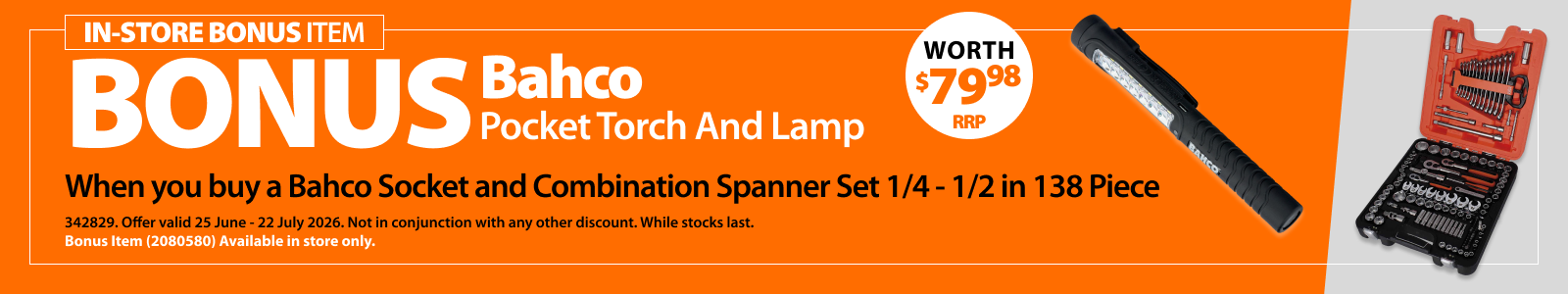 In Store Bonus Bacho Socket Combination Spanner Set