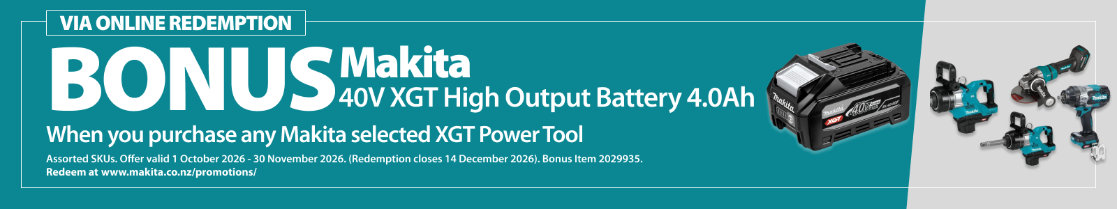 Makita Redemptions Ends 30 November 2026