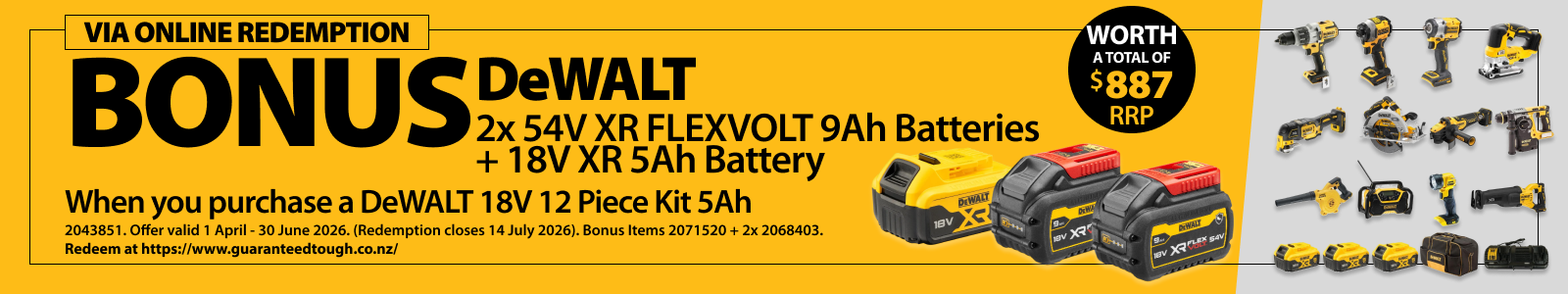 DeWALT Redemptions Ends 30 June 2026