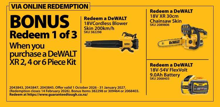 DeWALT Redemptions Ends 31 Jan 2027
