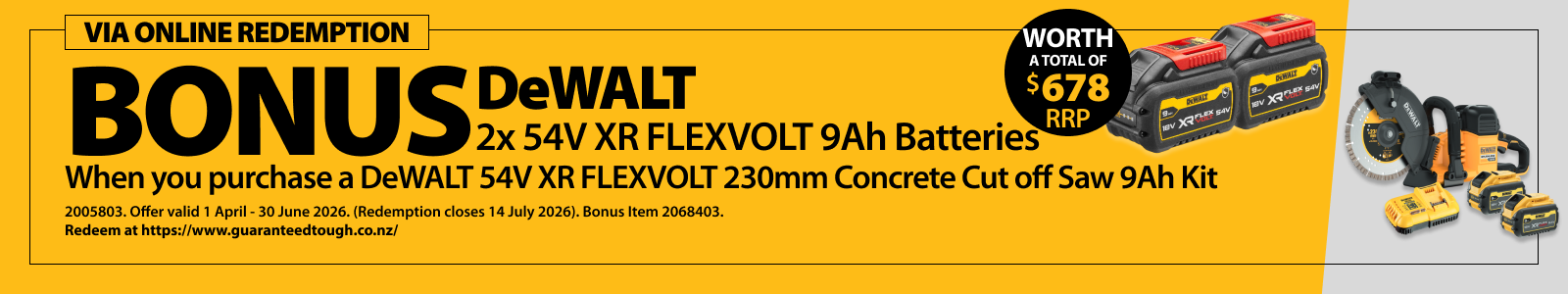 DeWALT Redemptions Ends 30 June 2026