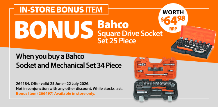 In Store Bonus Bahco Socket and Mechanical Set 34 Piece