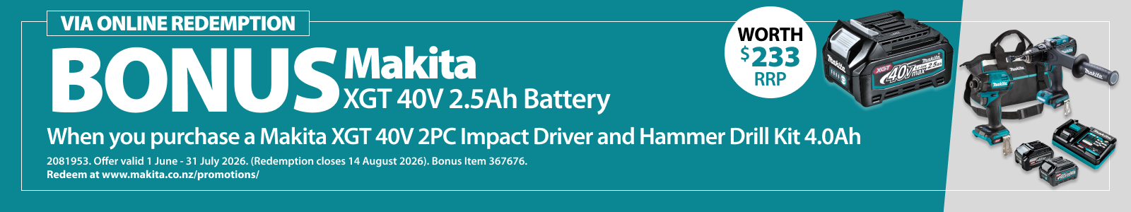 Online Redemption Makita Ends 31 July 2026