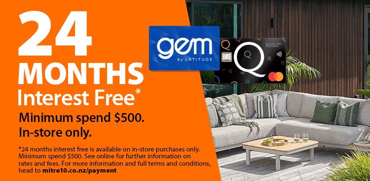 24 months interest free. Minimum spend $500. In-store only. Terms and conditions apply.