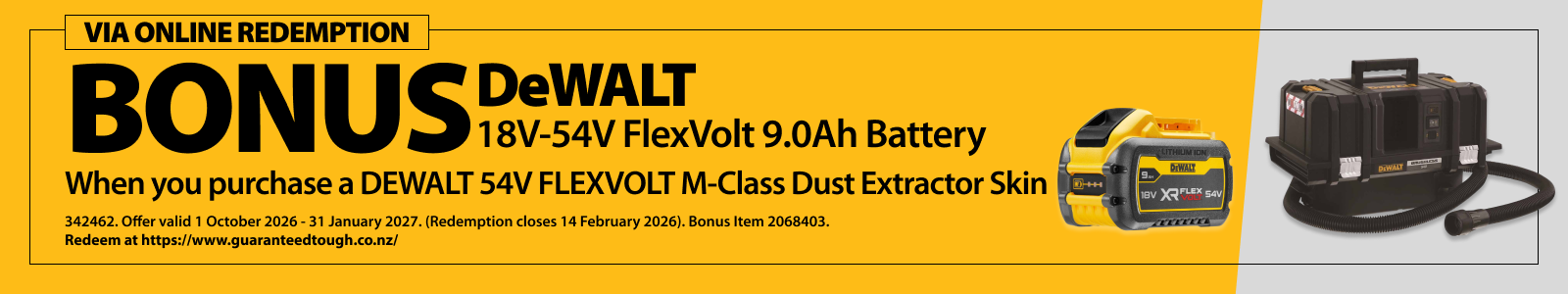 DeWALT Redemptions Ends 31 Jan 2027