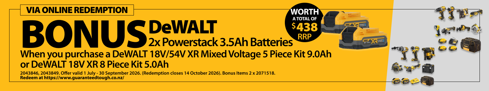 Online Redemption DeWALT Ends 30 September 2026