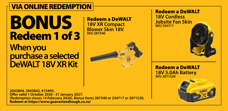 DeWALT Redemptions Ends 31 Jan 2027