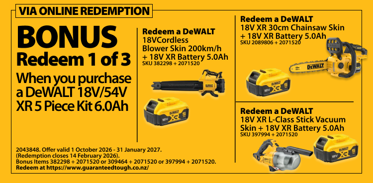 DeWALT Redemptions Ends 31 Jan 2027