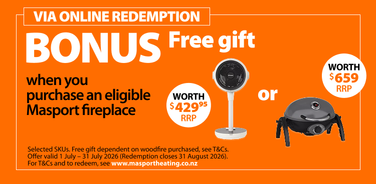 Free gift with every Masport Woodfire