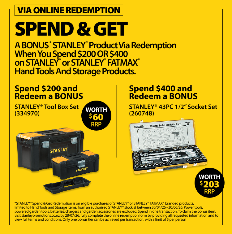 Spend and Get Stanley and Stanley Fatmax Ends 30th June 2026