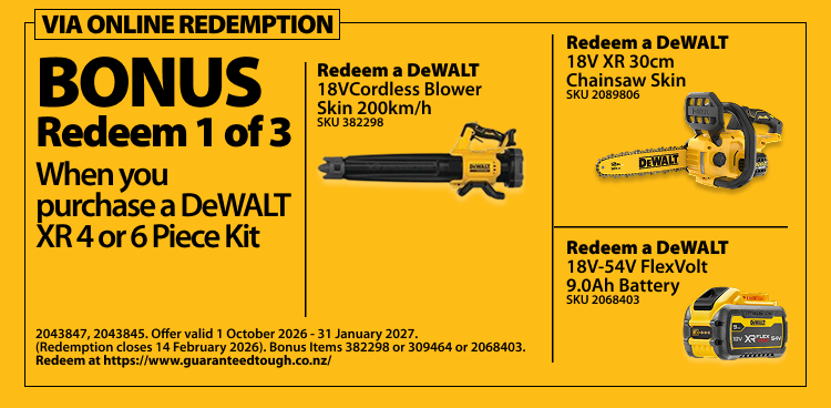 DeWALT Redemptions Ends 31 Jan 2027