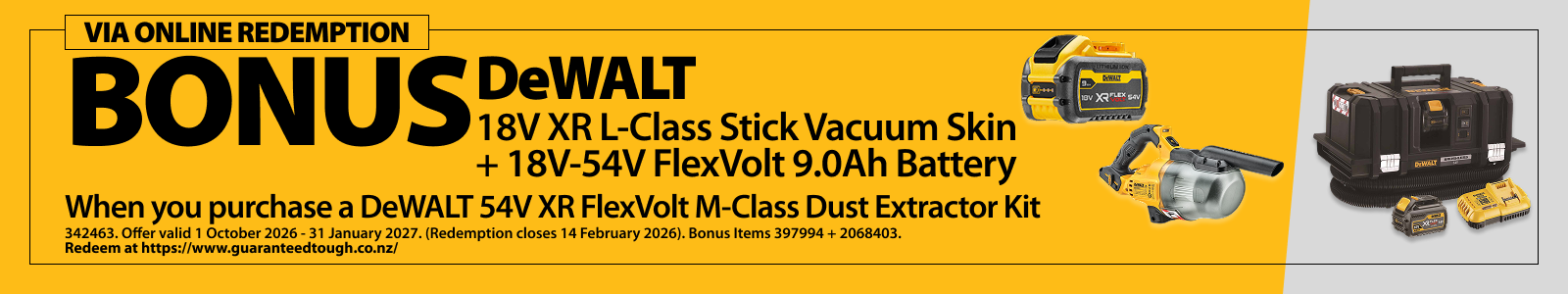 DeWALT Redemptions Ends 31 Jan 2027